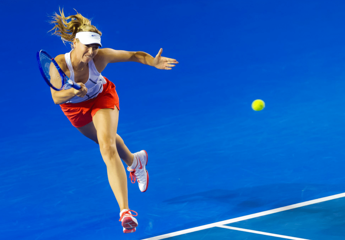 Tennis players in action