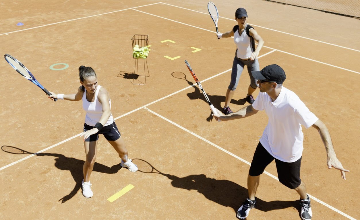 Player preparing to serve
